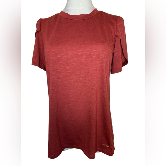 Anne Klein Rust Short Sleeve Tee - Picture 1 of 4